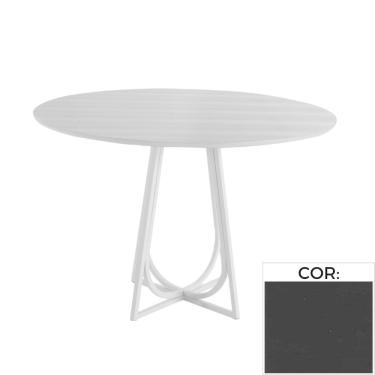 Imagem de Mesa de Jantar MH-5299 Herval Redonda 110 cm Madeira Laca Fosca Preta Base Preta