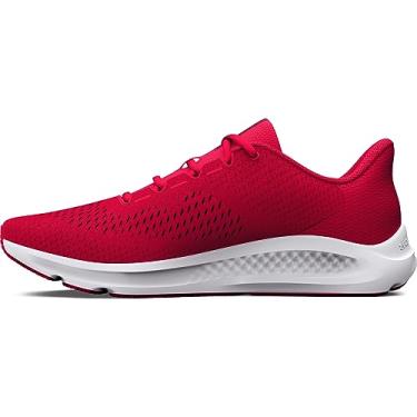 Imagem de Under Armour Charged Pursuit 3 Tênis de corrida masculino com logotipo grande, (600) Vermelho/Vermelho/Preto, 39