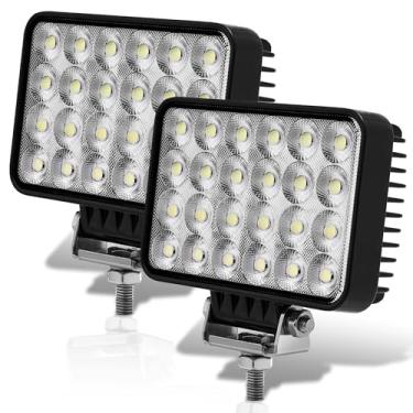 Imagem de Adzoon Luzes LED para tratores, 2 peças, 15 cm, 10000 lm, 12 V, luz de LED quadrada de trabalho para caminhões, equipamentos pesados, veículos, carrinho de golfe, barco, quadriciclo, UTV