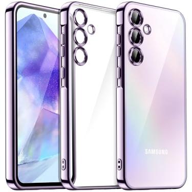 Imagem de JETech Capa Claro Macia para Samsung Galaxy A55 5G 6,6 Polegadas, Case Proteção Total da Lente da Câmera, Capinha de Telefone TPU Galvanizada à Prova de Choque (Rosa)