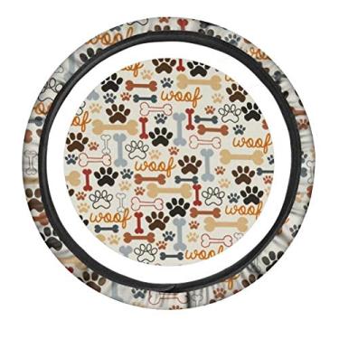 Imagem de GOSTONG Pet Paws Bones Capa de volante para mulheres e meninas com ajuste universal