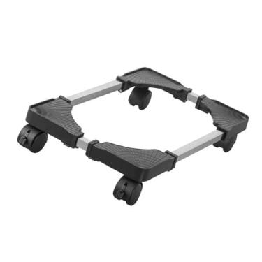 Imagem de Suporte de CPU Móvel Ajustável de Plástico, Rodas de Rodízio para a Maioria Dos PCs de Jogos, Design Universal (Preto)