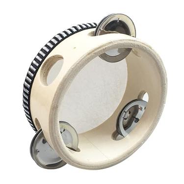 Imagem de Tambor de Pandeiro Portátil, Couro Simulado de Poliéster de Madeira Educacional Seguro para Pandeiro Portátil Portátil para Desempenho (8 polegadas)