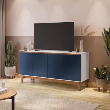 Imagem de Aparador Kappesberg 4 Portas Branco/Azul 156cm