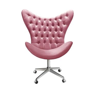 Imagem de Poltrona Alice Capitonê Cadeira Egg Giratória com Rodinhas