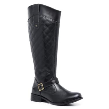 Imagem de Bota Feminina Cano Longo Alto Montaria com Zíper Lateral Preta (Preto, BR, Adulto, Numérico, 40)