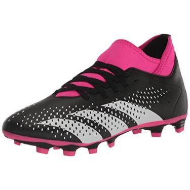 Imagem de adidas Precisão unissex. 4 tênis de futebol sem cadarço flexível, Preto/Branco/Team Shock Pink, 11 Women/10 Men