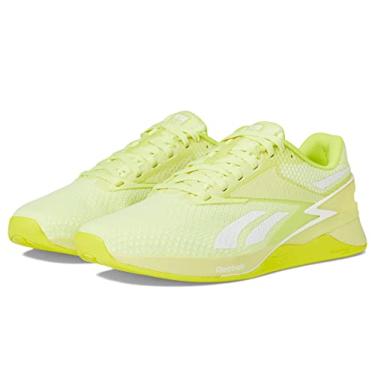 Imagem de Reebok Tênis feminino Nano X3 Mesh Lifestyle casual e moderno, Brilho energético/amarelo ácido solar/branco, 37