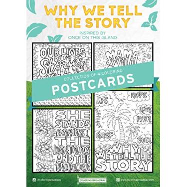 Imagem de Coloring Broadway - ONCE ON THIS ISLAND Cartões postais para colorir (conjunto de 4) Coleção "Why We Tell The Story", mercadoria musical da Broadway, presente ideal para um amante de teatro da