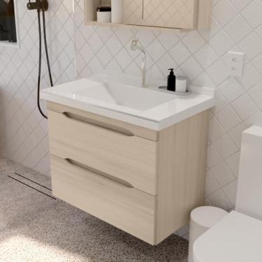 Imagem de Gabinete Toucador Para Banheiro Milano 0,65 Cuba Inclusa Maple