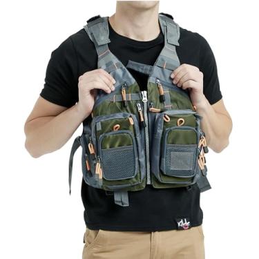 Imagem de Colete de Pesca de Mosca da Obcursco para Homens e Mulheres com Malha Respirável, Tamanho Único, Verde Militar