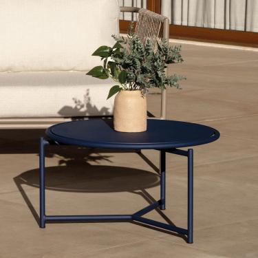 Imagem de Mesa de Centro Baixa Ø60cm Refúgio Cabecasa Madeiramadeira Azul Micro