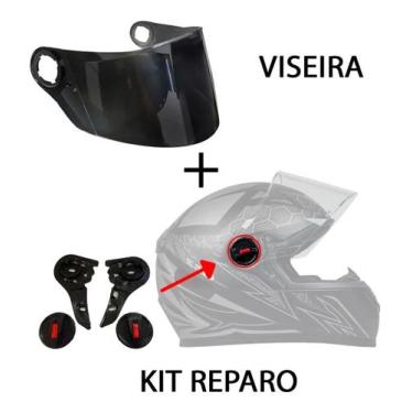 Imagem de Viseira Capacete Ls2 Ff358 Fumê Fw3 Gt + Reparo Completo - Kit
