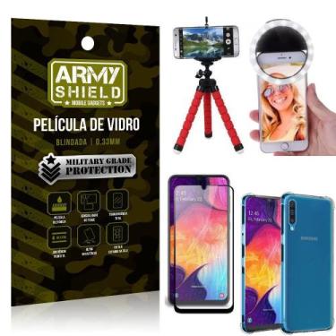 Imagem de Kit Mini Tripé + Selfie Ring Light Galaxy A50 + Capa Anti Impacto + Pe