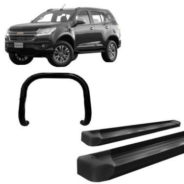 Imagem de Kit Quebra Mato S/Barra Estribo Plataforma TrailBlazer Preto - HOZZ