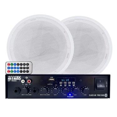 Imagem de 2 Arandelas Redonda Som Ambiente + Receiver Bluetooth Audio - FANFICO