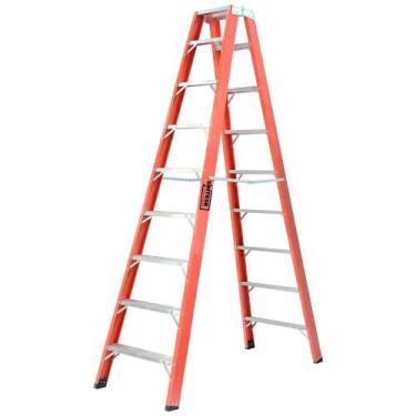 Imagem de Escada Fibra Vidro Tesoura Duplo Acesso 2,20 m 8 Degraus SÍNTESE