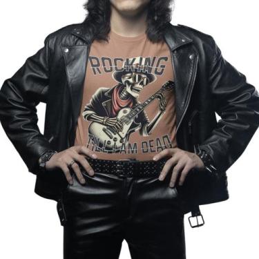 Imagem de Camiseta Masculina Camisa Manga Curta GuGi T-shirt Esqueleto Rockeiro,