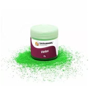 Imagem de Corante de Vela Verde Limão Fluorescente 7g Pó Saramanil Anilina A Óle