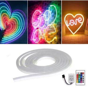 Imagem de Fita Mangueira Neon Led RGB Flexível De Silicone 16 Cores 5M 12V IP65 