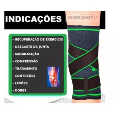 Imagem de Joelheira de Compressão Ortopédica Verde e Preta - Estabilidade e Prot