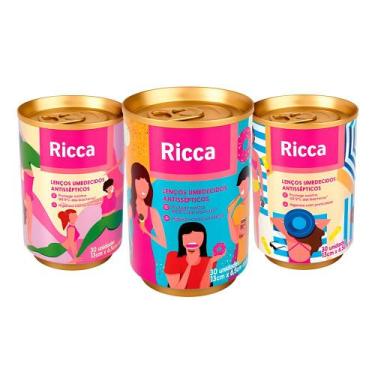 Imagem de Lenços Umedecidos Antisséptico Latinha 30 Unidades Ricca Portátil Limp