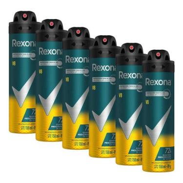 Imagem de Kit 6 Desodorantes Rexona Men Aerossol Antitranspirante V8 150ml
