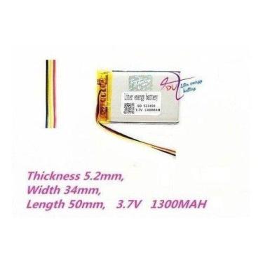 Imagem de Bateria 1300 Mah 3,7 V 5mm X 34mm X 50mm C/ 3 Fios - bgb