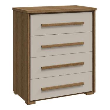 Imagem de Cômoda Grande com 4 Gavetas Angra Rimo - Móveis Rimo, Jequitibá/OffWhi