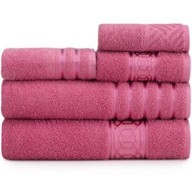 Imagem de Jogo de Toalhas de Banho 5 peças coleção Teka Diamante, Pink