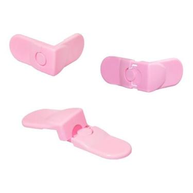 Imagem de 3 Pares de Trava Gaveta Rosa Lisa - I Love Novidades