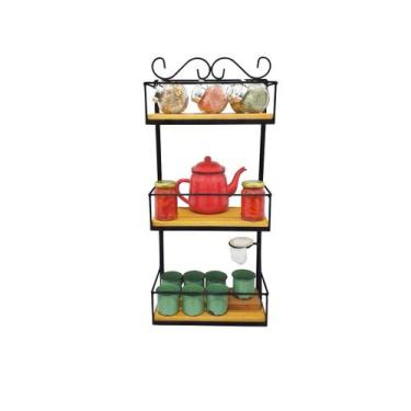 Imagem de Prateleira Suporte de Temperos Porta Condimento 3 Andares - Minas Arte