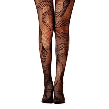 Imagem de Fantasia Festa Halloween Meia Arrastão Cobra Feminina Adulta - Fantasi