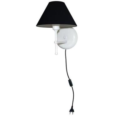 Imagem de Arandela De Parede em T cúpula de algodão Branco ou Preto com fio para