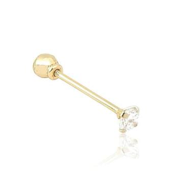 Imagem de Piercing Tragus Reto 8mm Ouro 18k (maciço) Pedra de Zircônia - MPJoias