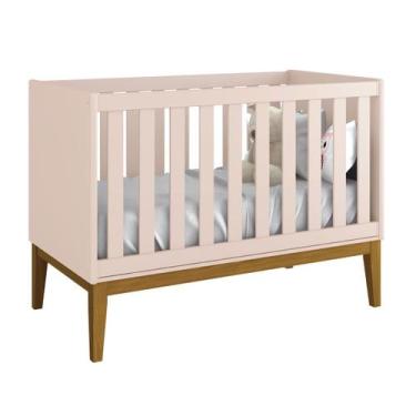 Imagem de Berço Americano Classic New Rosa Fosco com Madeira - MoveisAqui - RELL