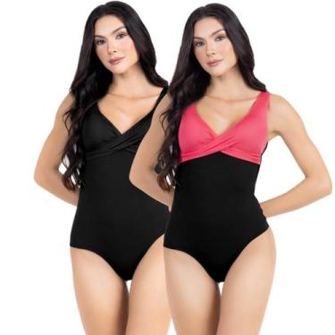 Imagem de Maiô Body Efeito Chapa Barriga Kit 2 Peças Feminino Com Bojo - HYPE MO