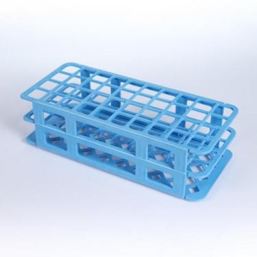 Imagem de Estante Plástico Laboratório Azul p/ 40 Tubos de 20mm - Cral