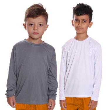 Imagem de Kit 2 Camisetas Infantil Menino Proteção UV Térmica Solar Manga Longa 