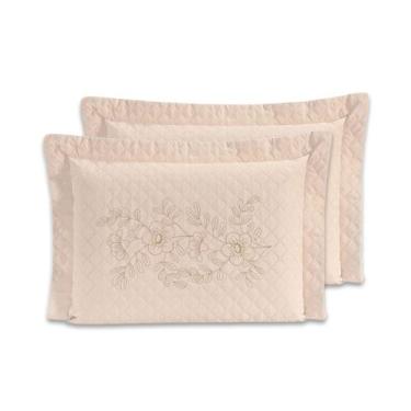 Imagem de Kit 2 Porta Travesseiros 70cmx50cm Matelado E Bordado - Bem Me Quer En