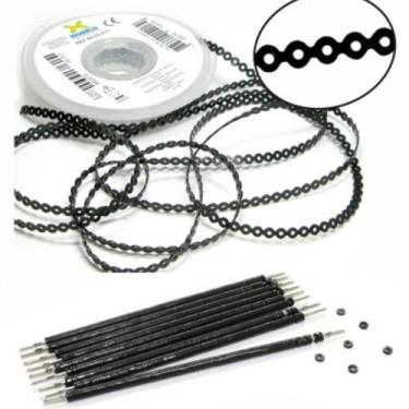 Imagem de Kit 10 elastic bengala preto + 1 corrente preto médio 1,5m - Morelli