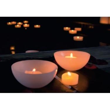 Imagem de Velas Luminária Flutuante 15x15x6cm cm - 10 unidades com Fundo Chato D