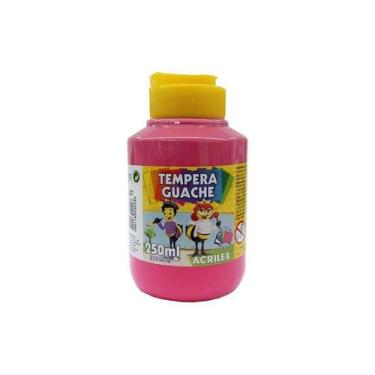 Imagem de Tinta Tempera Guache Escolar Atóxica Acrilex - Pote 250ml, Rosa