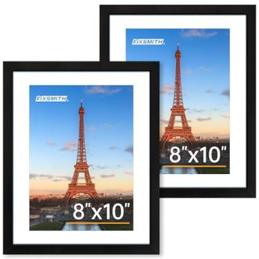 Imagem de FIXSMITH Conjunto de 20 x 25 cm de moldura, porta-retratos com acrílico HD, exiba imagens 12 x 17 com tapete ou 20 x 25 cm sem tapete, várias molduras, colagem para mesa ou parede, preto