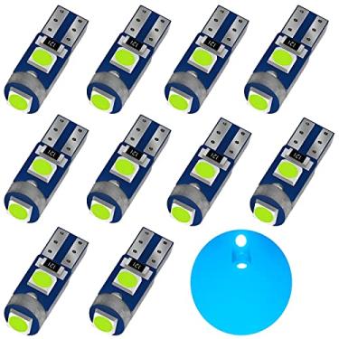 Imagem de AUXLIGHT Ice Blue T5 37 74 2721 PC74 PC37 lâmpada de LED, 3030 chips super brilhantes de 12 volts, painel indicador de painel de instrumentos de painel de instrumentos luminárias (pacote com 10)