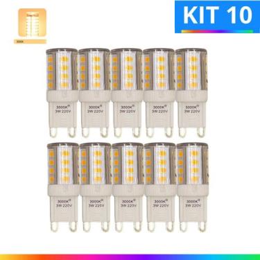 Imagem de Kit 10 Lâmpada Led G9 3W 110V 220V Halopin Lustres Arandelas Luminária