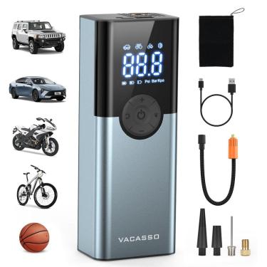 Imagem de Compressor de ar portátil com inflador de pneus 150 PSI com medidor digital