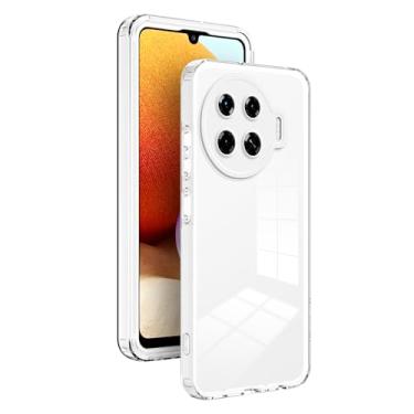 Imagem de Elubugod Anel de proteção de câmera capa de telefone compatível com Tecno Spark 20 Pro+, capa de telefone 3 em 1 anti-queda compatível com Tecno Spark 20 Pro+ 4G KJ7 capa branca