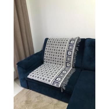 Imagem de Manta xale para Sofa Dupla Face Envio Rapido - Center, Azul