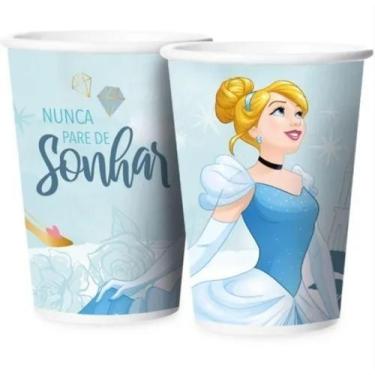 Imagem de Copo Papel 180ml Festa Cinderela Clássica 12 unidades - Regina Festas